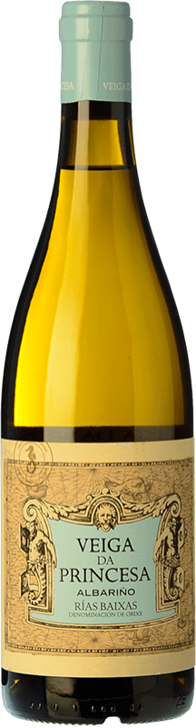13,95 € Envío gratis | Vino blanco Veiga da Princesa D.O. Rías Baixas Galicia España Albariño Botella 75 cl