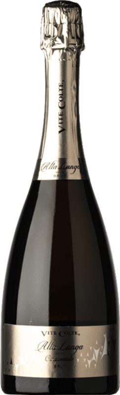 21,95 € Kostenloser Versand | Weißer Sekt Vite Colte Cinquecento Brut D.O.C. Alta Langa Piemont Italien Spätburgunder, Chardonnay Flasche 75 cl