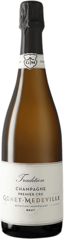 54,95 € 免费送货 | 白起泡酒 Gonet-Médeville 1er Cru Cuvée Tradition A.O.C. Champagne 香槟酒 法国 Pinot Black, Chardonnay, Pinot Meunier 瓶子 75 cl