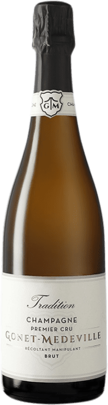 53,95 € Бесплатная доставка | Белое игристое Gonet-Médeville Premier Cru Cuvée Tradition A.O.C. Champagne шампанское Франция Pinot Black, Chardonnay, Pinot Meunier бутылка 75 cl