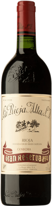159,95 € Spedizione Gratuita | Vino rosso Rioja Alta 890 Gran Riserva 1989 D.O.Ca. Rioja Spagna Tempranillo Bottiglia 75 cl