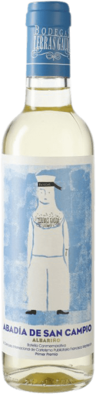 6,95 € Envío gratis | Vino blanco Terras Gauda Abadía de San Campio D.O. Rías Baixas Galicia España Albariño Media Botella 37 cl