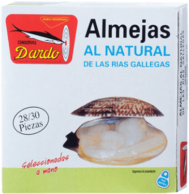 65,95 € Kostenloser Versand | Meeresfrüchtekonserven Dardo Almeja al Natural Reserve Spanien 25/30 Stücke