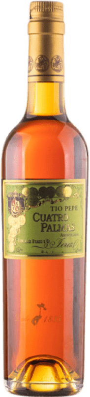 141,95 € Spedizione Gratuita | Vino fortificato González Byass Amontillado Cuatro Palmas D.O. Jerez-Xérès-Sherry Andalusia Spagna Palomino Fino Bottiglia Medium 50 cl