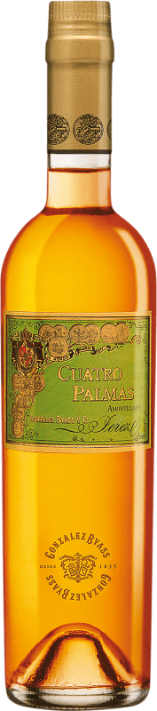 113,95 € 送料無料 | 酒精強化ワイン González Byass Cuatro Palmas Amontillado — アモンティリャード D.O. Jerez-Xérès-Sherry アンダルシア スペイン Palomino Fino ミディアムボトル 50 cl