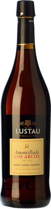 14,95 € Kostenloser Versand | Likörwein Lustau Amontillado Los Arcos D.O. Jerez-Xérès-Sherry Andalusien Spanien Palomino Fino Flasche 75 cl