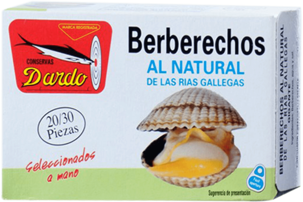 19,95 € Бесплатная доставка | Conservas de Marisco Dardo Berberechos al Natural Испания 20/30 Куски