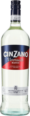 9,95 € Envío gratis | Vermut Cinzano Bianco Italia Botella 1 L
