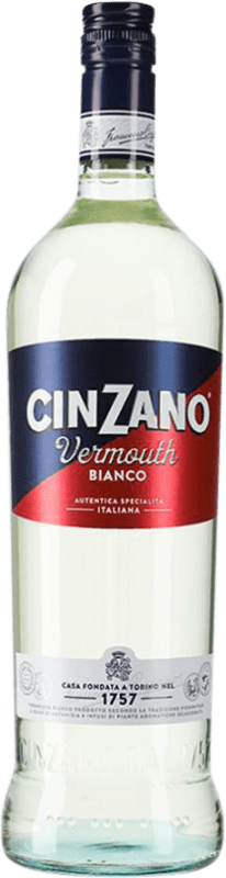 9,95 € Envío gratis | Vermut Cinzano Bianco Italia Botella 1 L