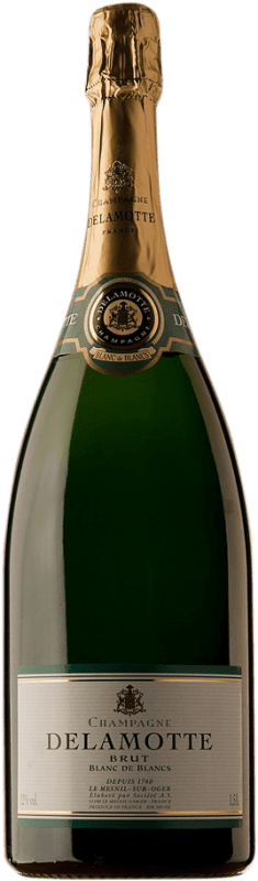 113,95 € Kostenloser Versand | Weißer Sekt Delamotte Blanc de Blancs A.O.C. Champagne Champagner Frankreich Chardonnay Magnum-Flasche 1,5 L