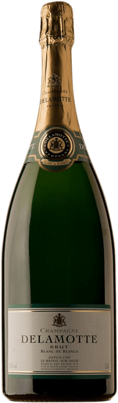 118,95 € Бесплатная доставка | Белое игристое Delamotte Blanc de Blancs A.O.C. Champagne шампанское Франция Chardonnay бутылка Магнум 1,5 L