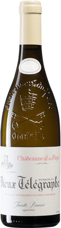 67,95 € 免费送货 | 白酒 Vieux Télégraphe Blanc A.O.C. Châteauneuf-du-Pape 法国 Grenache White, Roussanne, Bourboulenc, Clairette Blanche 瓶子 75 cl
