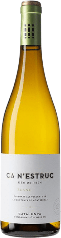 9,95 € Envío gratis | Vino blanco Ca N'Estruc Blanc D.O. Catalunya Cataluña España Garnacha Blanca, Moscato, Macabeo, Xarel·lo Botella 75 cl