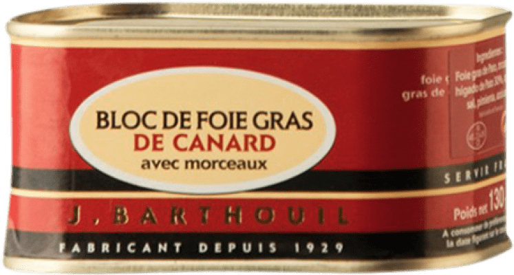 15,95 € Free Shipping | Foie Gras and Pâtés J. Barthouil Bloc de Foie Gras de Canard avec Morceaux France