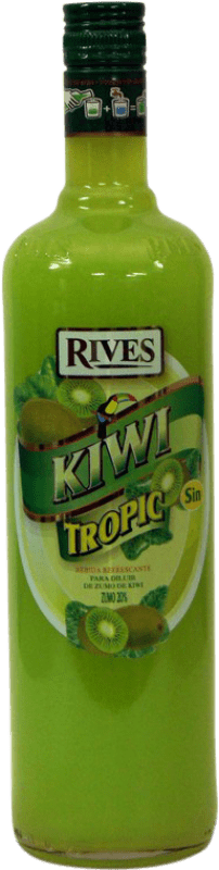 7,95 € Envío gratis | Licores Rives Blue Tropic Kiwi Andalucía España Botella 1 L Sin Alcohol