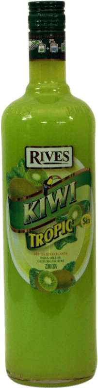 7,95 € Free Shipping | Liqueurs Rives Blue Tropic Kiwi Andalusia Spain Bottle 1 L Alcohol-Free