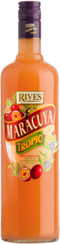 8,95 € Free Shipping | Spirits Rives Blue Tropic Maracuyá Andalusia Spain Bottle 1 L Alcohol-Free