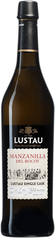 26,95 € Free Shipping | Fortified wine Lustau Manzanilla del Bocoy Single Cask D.O. Jerez-Xérès-Sherry Andalusia Spain Palomino Fino Medium Bottle 50 cl