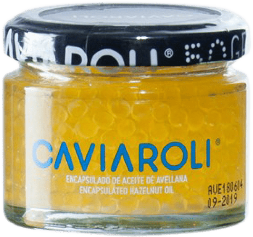 13,95 € Envio grátis | Conservas Vegetales Caviaroli Caviar de Aceite de Oliva Virgen Extra Encapsulado con Avellana Espanha