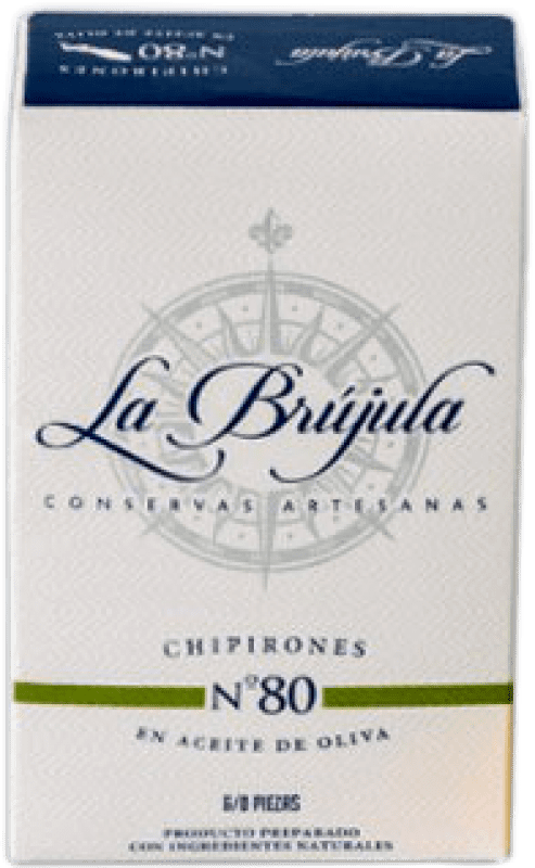 6,95 € 免费送货 | 海鲜罐头 La Brújula Chipirones en Aceite de Oliva 西班牙 6-8 件