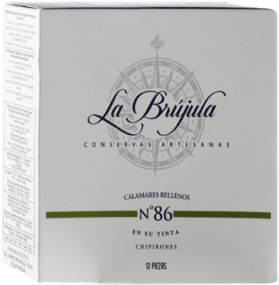 14,95 € Free Shipping | Shellfish Preserves La Brújula Chipirones en su Tinta Spain 12 Pieces