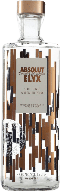 123,95 € Envío gratis | Vodka Absolut Elyx Suecia Botella Magnum 1,5 L