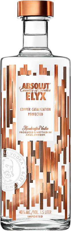 132,95 € Envio grátis | Vodca Absolut Elyx Suécia Garrafa Magnum 1,5 L