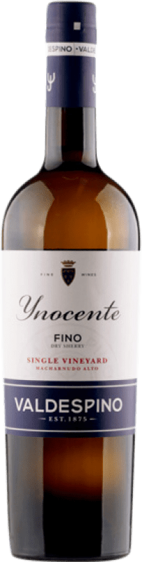 16,95 € Kostenloser Versand | Verstärkter Wein Valdespino Fino Inocente D.O. Jerez-Xérès-Sherry Andalusien Spanien Palomino Fino Flasche 75 cl