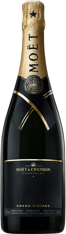 83,95 € Kostenloser Versand | Weißer Sekt Moët & Chandon Grand Vintage A.O.C. Champagne Champagner Frankreich Spätburgunder, Chardonnay, Pinot Meunier Flasche 75 cl