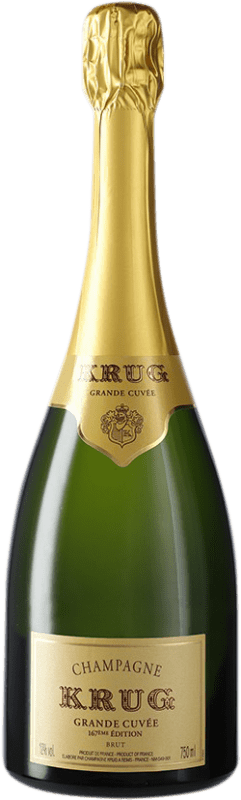209,95 € 免费送货 | 白起泡酒 Krug Grande Cuvée 167ème Edition 香槟 A.O.C. Champagne 香槟酒 法国 Pinot Black, Chardonnay, Pinot Meunier 瓶子 75 cl