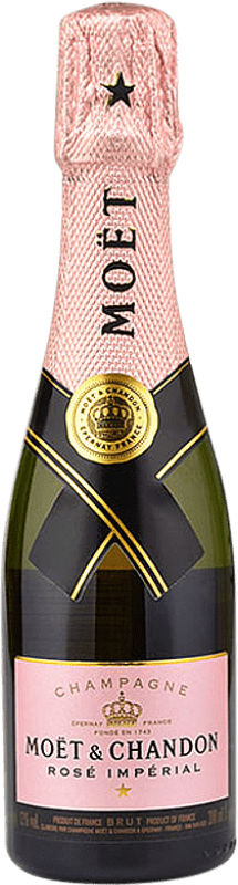 27,95 € 送料無料 | ロゼのスパークリングワイン Moët & Chandon Brut — ブリュット Rosé — ロゼ, Impérial — インペリアル A.O.C. Champagne シャンパン フランス Chardonnay — シャルドネ, Pinot Meunier — ピノ・ムニエ 小瓶 20 cl