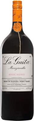 26,95 € Spedizione Gratuita | Vino fortificato Hijos de Rainera Pérez Marín La Guita D.O. Manzanilla-Sanlúcar de Barrameda Sanlúcar de Barrameda Spagna Palomino Fino Bottiglia Magnum 1,5 L