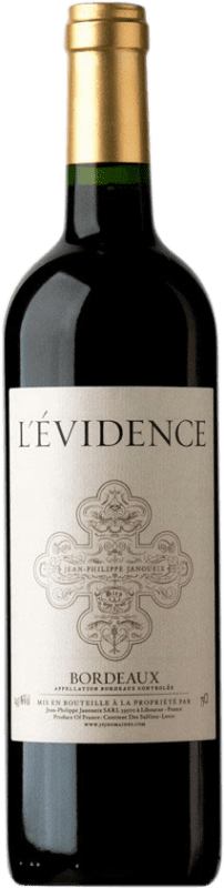 15,95 € 免费送货 | 红酒 Jean Philippe Janoueix l'Evidence A.O.C. Bordeaux 波尔多 法国 Merlot 瓶子 75 cl