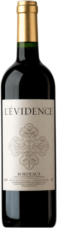 14,95 € Free Shipping | Red wine Jean Philippe Janoueix l'Evidence A.O.C. Bordeaux Bordeaux France Merlot Bottle 75 cl