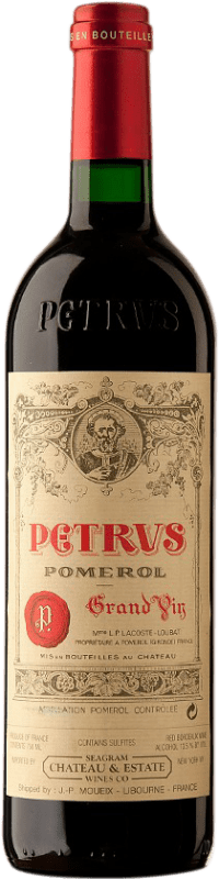 3 074,95 € Envío gratis | Vino tinto Château Petrus 1996 A.O.C. Pomerol Burdeos Francia Merlot, Cabernet Franc Botella 75 cl