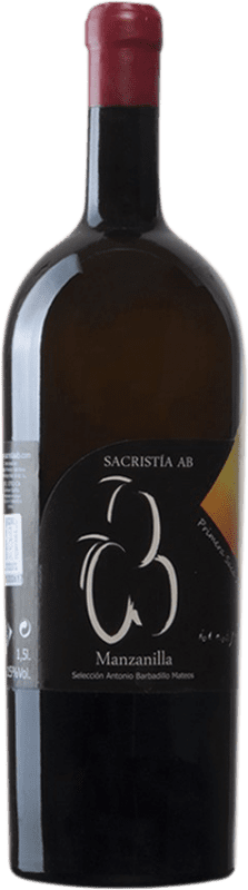 106,95 € Free Shipping | Fortified wine Sacristía AB D.O. Manzanilla-Sanlúcar de Barrameda Sanlucar de Barrameda Spain Palomino Fino Magnum Bottle 1,5 L
