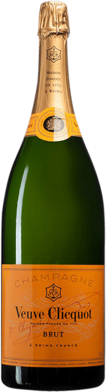 622,95 € Envoi gratuit | Vin Mousseux Blanc Veuve Clicquot Brut Yellow — Édition Jaune A.O.C. Champagne Champagne France Pinot Noir, Chardonnay, Pinot Meunier Bouteille Jéroboam-Double Magnum 3 L