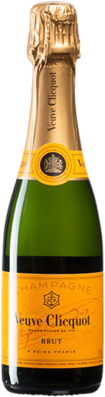 41,95 € Бесплатная доставка | Белое игристое Veuve Clicquot брют Гранд Резерв A.O.C. Champagne шампанское Франция Pinot Black, Chardonnay, Pinot Meunier Половина бутылки 37 cl