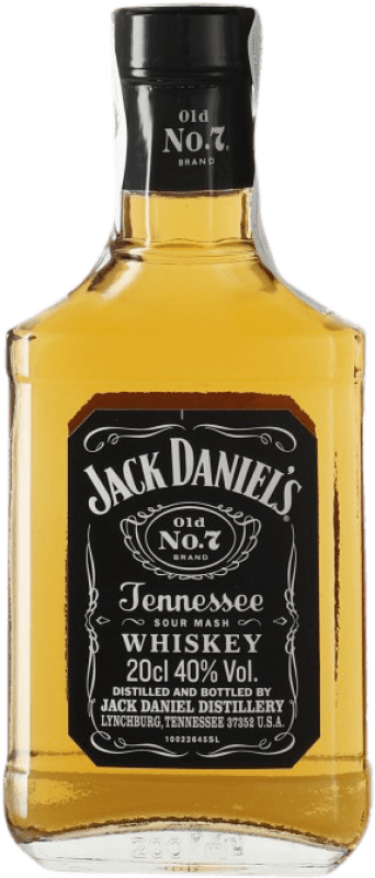 11,95 € Envio grátis | Whisky Bourbon Jack Daniel's Old No.7 Tennessee Estados Unidos Garrafa Pequena 20 cl