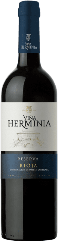 11,95 € 免费送货 | 红酒 Viña Herminia 预订 D.O.Ca. Rioja 拉里奥哈 西班牙 Tempranillo, Grenache, Graciano 瓶子 75 cl