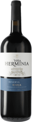 21,95 € Envio grátis | Vinho tinto Viña Herminia Reserva D.O.Ca. Rioja Espanha Tempranillo, Grenache, Graciano Garrafa Magnum 1,5 L