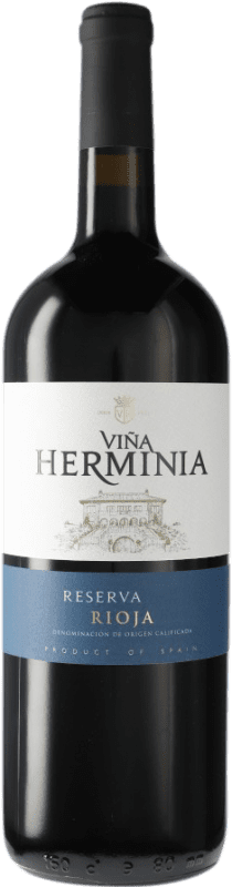 23,95 € Kostenloser Versand | Rotwein Viña Herminia Reserve D.O.Ca. Rioja Spanien Tempranillo, Grenache, Graciano Magnum-Flasche 1,5 L