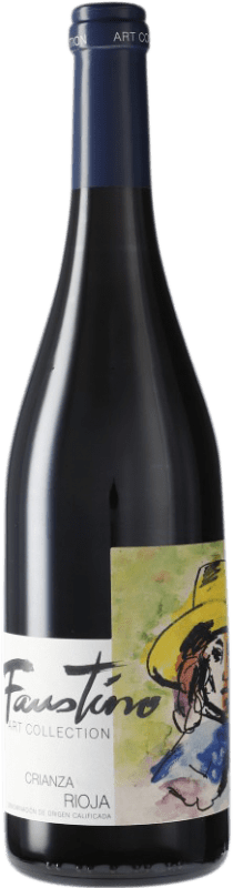 4,95 € 免费送货 | 红酒 Faustino 岁 D.O.Ca. Rioja 西班牙 Tempranillo 瓶子 75 cl
