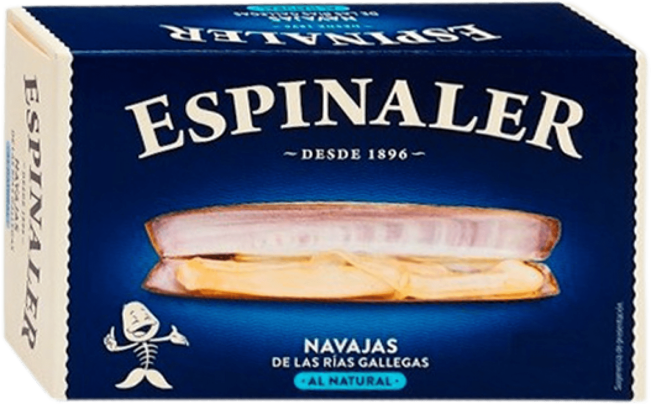 8,95 € 送料無料 | シーフードの保存食 Espinaler Navajas Natural — ナチュラル スペイン 6-8 個