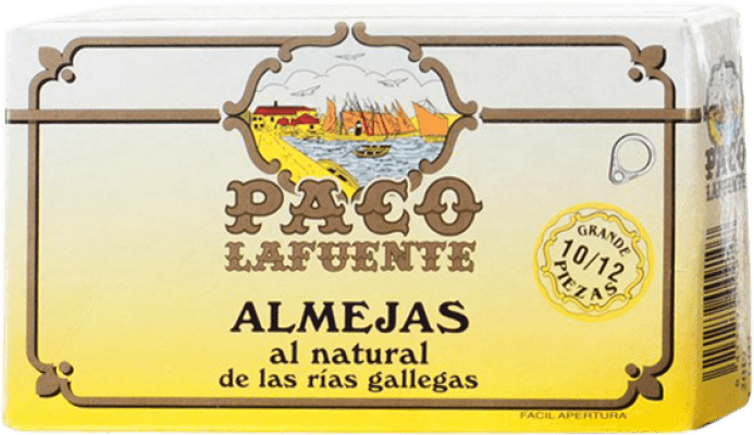 41,95 € Kostenloser Versand | Meeresfrüchtekonserven Conservera Gallega Paco Lafuente Almejas al Natural Galizien Spanien 10/12 Stücke
