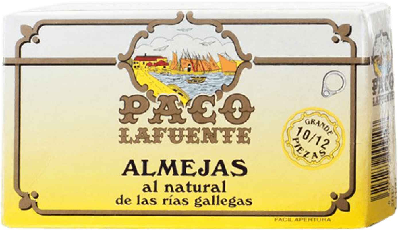 43,95 € 免费送货 | 海鲜罐头 Conservera Gallega Paco Lafuente Almejas Natural — 天然 加利西亚 西班牙 10-12 件
