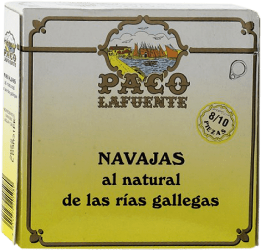 10,95 € Kostenloser Versand | Meeresfrüchtekonserven Conservera Gallega Paco Lafuente Navajas Galizien Spanien 8/10 Stücke