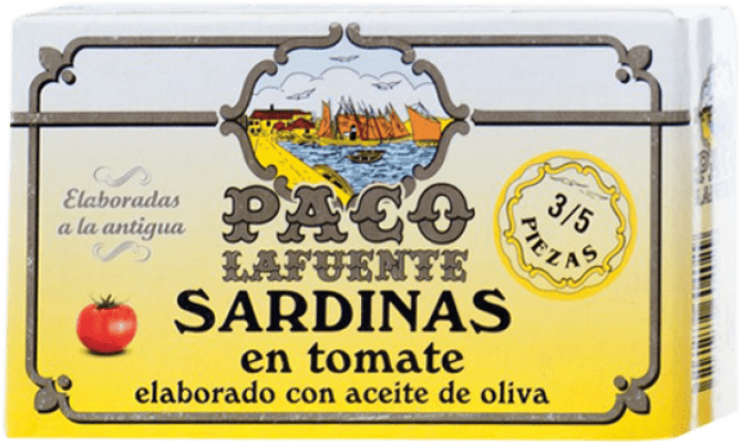 2,95 € Envío gratis | Conservas de Pescado Conservera Gallega Paco Lafuente Sardina en Tomate Galicia España 3/5 Piezas