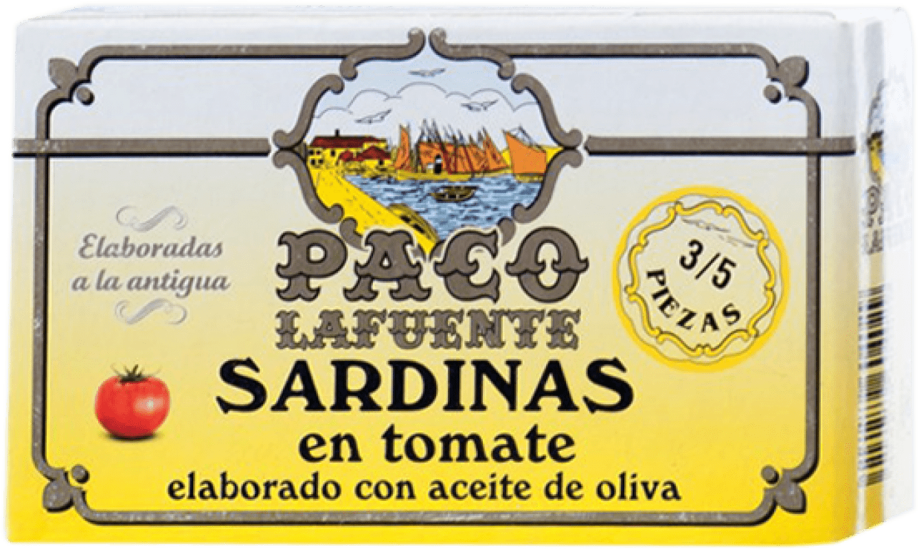 2,95 € 送料無料 | 魚の保存食 Conservera Gallega Paco Lafuente Sardina en Tomate ガリシア スペイン 3-5 個