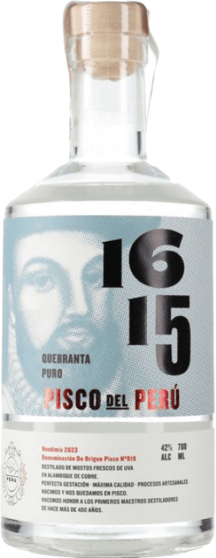 27,95 € 免费送货 | Pisco 1615 Quebranta Puro 秘鲁 瓶子 70 cl